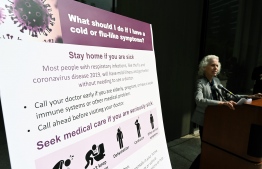 Los Angeles County Public Health director Barbara Ferrer speaks at a press conference on the novel COVID-19 (coronavirus), March 6, 2020 in Los Angeles, California. - Ferrer said that two more cases of coronavirus has been confirmed in Los Angeles County, with one of the new paitents being another person who was doing medicial screenings at Los Angeles International Airport. (Photo by Robyn Beck / AFP)