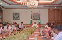 President Ibrahim Mohamed Solih at a cabinet meeting. PHOTO: PRESIDENT'S OFFICE