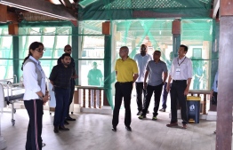 President inspects isolation facility. PHOTO: PRESIDENTS OFFICE