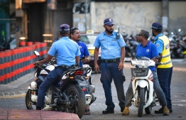 Officers on duty in Male' City. Police is conducting further investigations into the embezzlement scandal of Maldives Marketing and Public Relations Corporation (MMPRC). PHOTO: MIHAARU