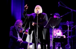 (FILES) In this file photo taken on November 25, 2016 British singer Marianne Faithfull performs at the Bataclan concert hall in Paris on November 25, 2016. - British singer Marianne Faithfull has tested positive for coronavirus and is being treated in hospital, her publicists said on April 4, 2020. (Photo by FRANCOIS GUILLOT / AFP)