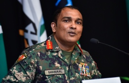 MNDF Chief Major General Abdulla Shamaal. PHOTO: AHMED AWSHAN ILYAS/ MIHAARU