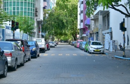 Empty streets of Male' amid lockdown. PHOTO: NISHAN ALI / MIHAARU
