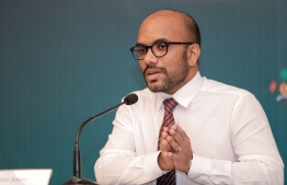 Minister of Finance Ibrahim Ameer was accused by Parliamentary representative for the constituency of Nafiaru, Lhaviyani Atoll Ahmed Shiyam for orchestrating the controversial handover of state funds to acquire ventilators for the government's COVID-19 response. PHOTO: PRESIDENT'S OFFICE / NATIONAL EMERGENCY OPERATIONS CENTRE