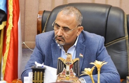 A file photo taken on January 16, 2020 shows Aidarous al-Zoubeidi, head of Yemen's Southern Transitional Council (STC), speaking during an interview with AFP in the southern city of Aden. Yemeni separatists early on April 26, 2020 declared self-rule of the country's south as a peace deal with the government crumbled, complicating a long and separate conflict with Huthi rebels who control much of the north. (AFP/Saleh Al-Obeidi)