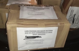 Care packages to Indian nationals in quarantine centres, by the Indian High Commission in Maldives. PHOTO: INDIAN HIGH COMMISSION