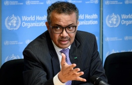 EDITORS NOTE:  / World Health Organization (WHO) Director-General Tedros Adhanom Ghebreyesus attends a daily press briefing on the COVID-19 outbreak (the novel coronavirus) at the WHO headquarters in Geneva on March 9, 2020. (Photo by Fabrice COFFRINI / AFP)