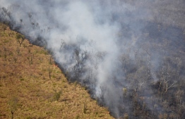 Bolivia registered 15,354 forest fires (similar to the one pictured in August 2019) in the first four months of 2019 -- a 35 percent increase on the same period the year before, the Friends of Nature Foundation (FAN) said. PHOTO: BANGKOK POST