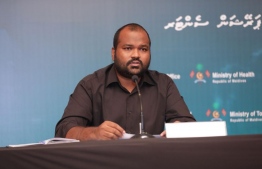 Minister of Tourism Ali Waheed at the National Emergency Operations Centre. PHOTO: PRESIDENT'S OFFICE