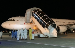 A Maldivian airline flight that repatriated Maldivians stranded in India, in May, 2020, at Velana International Airport. PHOTO: MALDIVIAN 