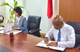 Minister of Foreign Affairs Abdulla Shahid and Ambassador of Japan to the Maldives Yanai Keiko. PHOTO: EMBASSY OF JAPAN