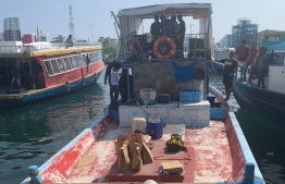 'Irualimas' boat, the vessel used to smuggle 61 kilograms of drugs into the country. PHOTO: MALDIVES POLICE SERVICE