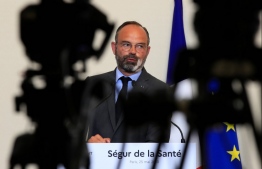 French Prime Minister Edouard Philippe speaks at the start of the "Segur de la Sante" (General talks on Health reforms),  aimed at improving working conditions, salaries and patient care in the medical sector, at the Health Ministry in Paris, on May 25, 2020. - French president promised a "massive" investment plan for France's public health sector. PHOTO: MICHEL EULER / POOL / AFP