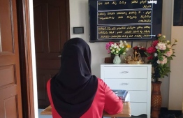A student learns an Islam subject lesson from the government-initiated television based education delivery programme 'Telekilaas', from home during lockdown amid the COVID-19 pandemic. PHOTO/EDUCATION MINISTRY