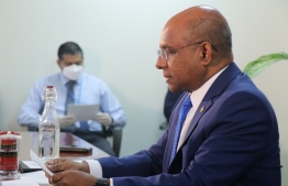 Minister of Foreign Affairs Abdulla Shahid today took part in a virtual event co-hosted by the Maldives, Antigua & Barbuda and Norway to launch the "Group of Friends to Combat Marine Plastic Pollution". PHOTO: FOREIGN MINISTER
