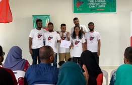 Members of Team Thaana Mallow during the Social Innovation Challenge. PHOTO: CORPORATE MALDIVES
