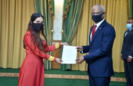 President Ibrahim Mohamed Solih on Sunday, appointed local media channel VTV's journalist Aminath Ameena (Ana) to the Maldives Broadcasting Commission. PHOTO: PRESIDENT'S OFFICE