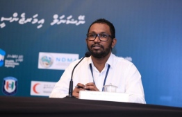Director of Communications at the Foreign Ministry Miuvan Mohamed speaking at the daily press briefing held by the National  Emergency Operations Centre (NEOC). PHOTO: NEOC