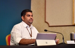 President's Office's Communications Undersecretary Mabrouq Abdul Azeez at the daily press briefing held by the National Emergency Operations Centre (NEOC). PHOTO: PRESIDENT'S OFFICE / NATIONAL EMERGENCY OPERATIONS CENTRE