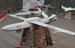 Drone aircraft on display at an unidentified location in Yemen. PHOTO: REUTERS