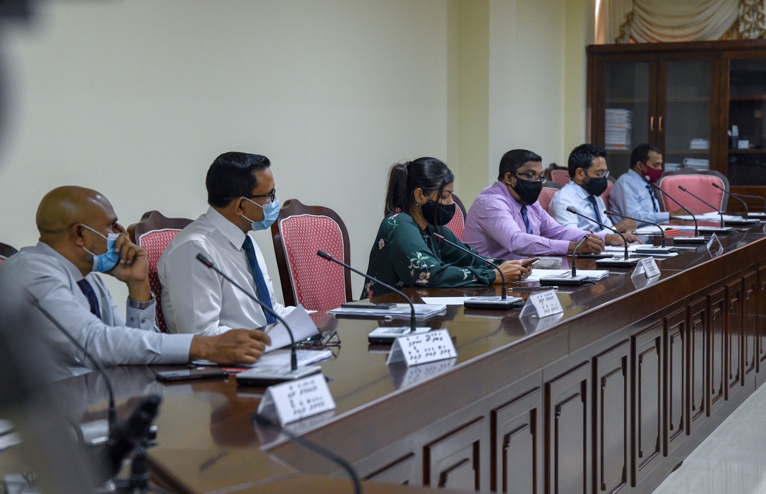 ޖެންޑާ ކޮމިޓީގައި މެމްބަރުން: ގިނަ ސުވާލުތަކެއް ފުލުހުންނަށް އަމާޒު ކުރެއްވި. --ފޮޓޯ/މަޖިލިސް