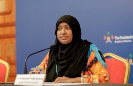 Health Protection Agency (HPA)'s Senior Medical Officer Dr Nazla Rafeeq was appointed as the spokesperson of Health Emergency Operations Centre (HOEC) on Saturday. PHOTO: PRESIDENT'S OFFICE