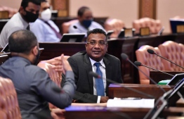 DRP's leader Parliamentarian Kaashidhoo constituency Abdulla Jabir in parliament on July 8, 2020: EC made the decision to dissolve the party in December 2020 -- Photo: Parliament
