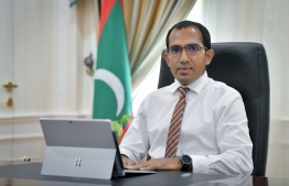 Minister of Communication, Science and Technology Mohamed Maleeh Jamaal. The miniater joined the online ceremony held to inaugurate the National working group to boost women's role in ICT. NISHAN ALI/MIHAARU