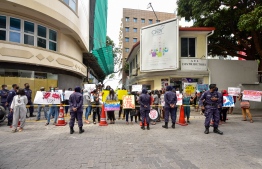 The 'JaagaEhNeh' protest held against rape and all forms of sexual violence, on July 12, 2020. PHOTO: AHMED AWSHAN ILYAS / MIHAARU