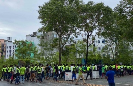 Expatriate workers employed by Island Expert Pvt Ltd, on July 6, rioted over delays in their salary payments. Two years prior, in April 2018, the company's employees protested over similar remuneration issues. At the time, workers claimed that the company had failed to pay as much as three months' worth of salary. PHOTO: SOCIAL MEDIA