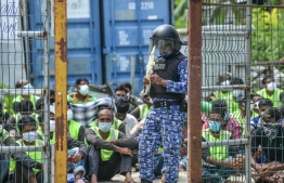 In the aftermath of the protest staged by Island Expert's expatriate workers on July 13, 2020, in Hulhumale'. PHOTO/MIHAARU