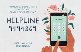 Poster for the special helpline launched by Women & Democracy for victims of domestic and gender-based violence. IMAGE/WOMEN & DEMOCRACY