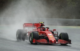 Ferrari's Monegasque driver Charles Leclerc steers his car during the second practice session for the Formula One Hungarian Grand Prix at the Hungaroring circuit in Mogyorod near Budapest, Hungary, on July 17, 2020. (Photo by Darko Bandic / various sources / AFP)