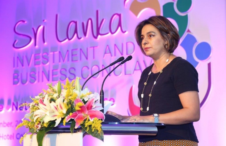 IFC Country Manager for Maldives and Sri Lanka Amena Arif, speaking at an Investment and Business Conclave at Sri Lanka. PHOTO: AMENA ARIF