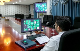 Abdulla Ameen, Minister of health speaks at a virtual ceremony to inaugurate Covid management facilities.