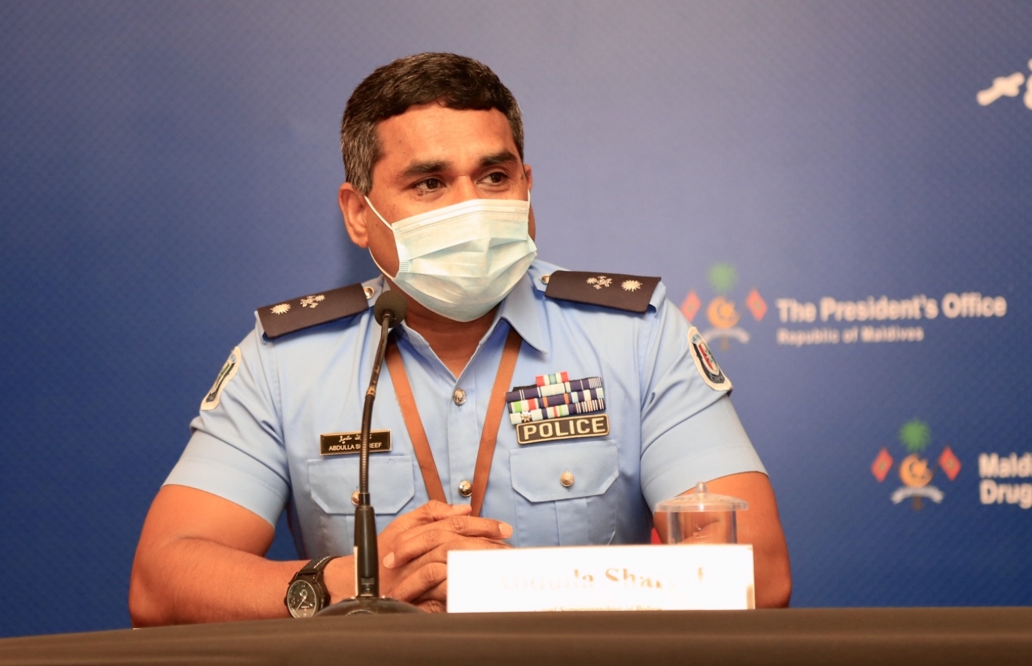 މިއަދުގެ މީޑިއާ ބްރީފިންގައި މާލެ ސިޓީ ޕޮލިސްގެ އިސްވެރިޔާ ޗީފް ސުޕްރިންޓެންޑެންޓް އޮފް ޕޮލިސް އަބްދުﷲ ޝަރީފް ވާހަކަ ދައްކަވަނީ.