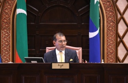 Parliament Speaker Mohamed Nasheed during an ongoing session. PHOTO: PARLIAMENT