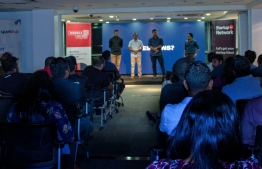 Startups in the Maldives sharing their story at Huddle 2019; a bi-annual informal gathering organized by Sparkhub as part of Startup Maldives Network, to celebrate the successes and failures of startups in the Maldives, by narrating and sharing the experience, to help further strengthen and develop the startup ecosystem. PHOTO: SPARKHUB