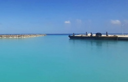 The newly dredged channel in the Maibaadhoo harbour in Laamu Atoll. PHOTO: MALDIVES TRANSPORT AND CONTRACTING COMPANY