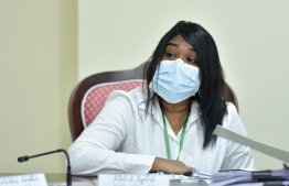 Ministry of Health's Director-General Thasleema Usman speaking at the Parliamentary Committee on Public Accounts. She confirmed that Executors General Trading LLC delivered 10 ventilaros in replacement of the previously supplied portable ventilators that did not fit the agreement spcifications. PHOTO: PARLIAMENT