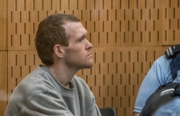 Australian white supremacist Brenton Tarrant attends his third day in court for a sentence hearing in Christchurch on August 26, 2020. - New Zealand mosque gunman Brenton Tarrant waived his right to speak at his sentencing hearing in Christchurch on August 26, in a dramatic twist after the court heard more than 90 horrific victim statements. (Photo by JOHN KIRK-ANDERSON / POOL / AFP)
