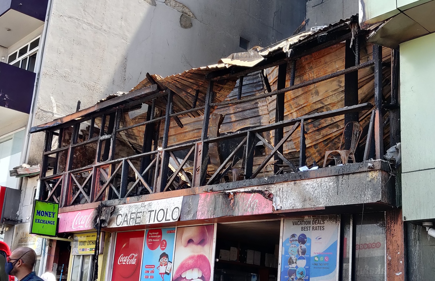 ކެފޭ ޓިއޯލޯއަށް ލިބިފައި ހުރި ގެއްލުންތައް.-- ފޮޓޯ: އާސިމާ ނިޒާރު/ މިހާރު