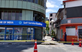 The SBI building was cordoned off following the fire on August 28. PHOTO: MIHAARU