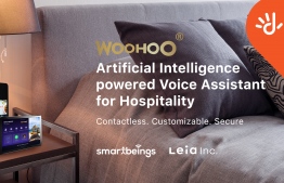 Dhiraagu introduced 'WooHoo', a contactless Artificial Intelligence (AI) powered voice assistant for the hospitality industry of Maldives, on September 6, 2020. PHOTO/DHIRAAGU