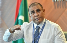 Tourism Minister Dr Abdulla Mausoom addresses a press gahering. PHOTO: MIHAARU