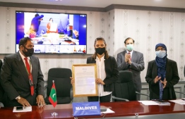 World Health Organisation (WHO) issued a citation to Maldives in recognition of the island nation's successful elimination of Rubella, on September 10, 2020. PHOTO/HPA