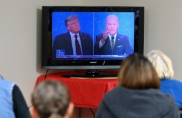 Trump supporters watch the first presidential debate between US President Donald Trump and Democratic Presidential candidate and former US Vice President Joe Biden on September 29, 2020 in Old Forge, near Scranton, Pennsylvania. PHOTO: ANGELA WEISS / AFP