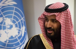 Saudi Arabia's Crown Prince Mohammed bin Salman during a meetimg with UN chief Antonio Guterres at the UN on March 27, 2018 in New York. PHOTO: BRYAN R SMITH/ AFP