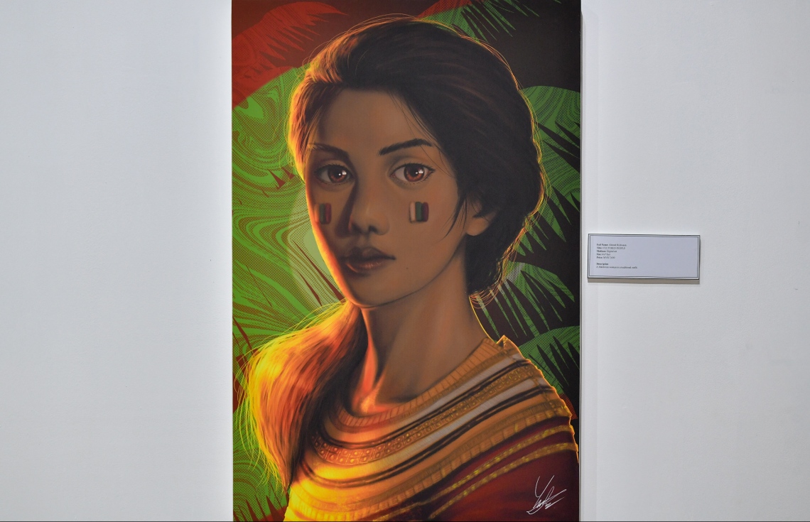 މާލެ: އޮކްޓޯބަރު 26، 2020: ދިވެހި ފަންނުވެރިންގެ ހުނަރު ދައްކާލުމަށް ނެޝަނަލް އާޓު ގެލެރީގައި ބޭއްވި 'އަންވެއިލިން ވިޝަންސް" މައުރަޒު.-- ފޮޓޯ: ނިޝާން އަލީ /މިހާރު