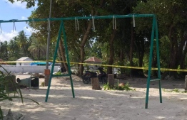 The seats of swing sets were cut off, in acts of vandalism on public parks established by the civil society organisation 'Nalafehi Meedhoo' in Meedhoo, Addu Atoll. PHOTO/VESHISAAFU TWITTER